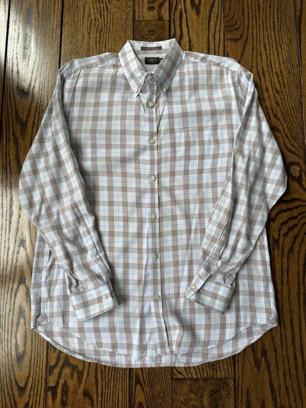 Lincs DC & Co Plaid Men’s Long Sleeve Shirt Size XL 100% Cotton